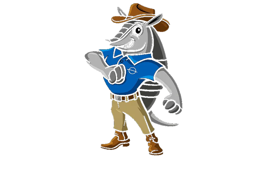 Advanced Air Conditioning + Heating armadillo mascot