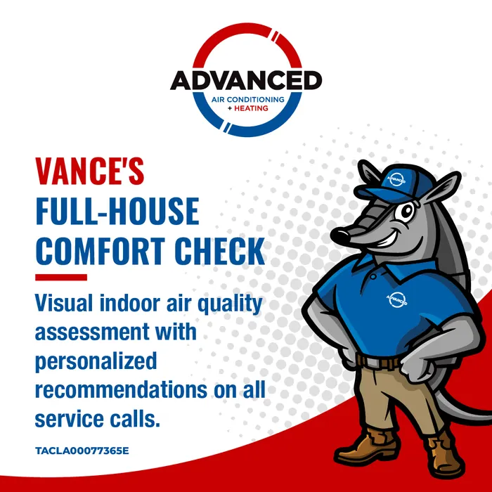 Vance's Full-House Comfort Check — free visual indoor air quality assessment with personalized recommendations on all service calls